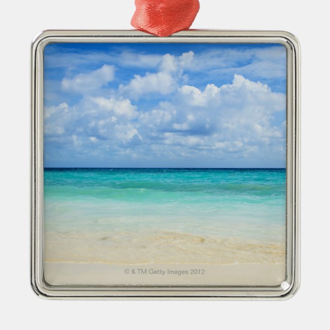 Mexiko, Playa del Carmen, tropischer Strand Silbernes Ornament (Vorne)