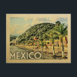 Mexiko Postkarte vom Lago Maggiore<br><div class="desc">Mexiko Design im Vintage Travel Stil mit einem lustigen Retro-See Chapala Mexiko Beach Szene mit Palmen.</div>