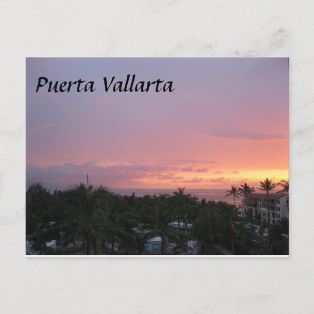 Mexiko Puerta Vallarta Sonnenuntergang Urlaub Postkarte (Vorderseite)