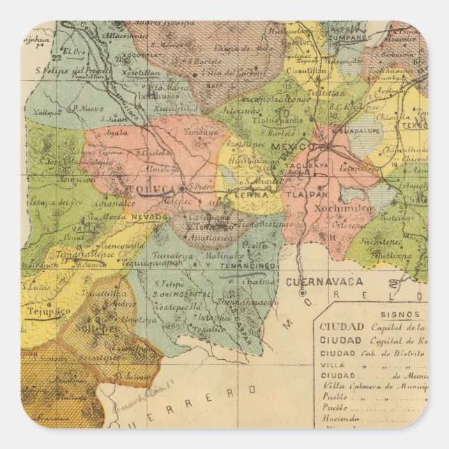 Mexiko Quadratischer Aufkleber (Vorderseite)