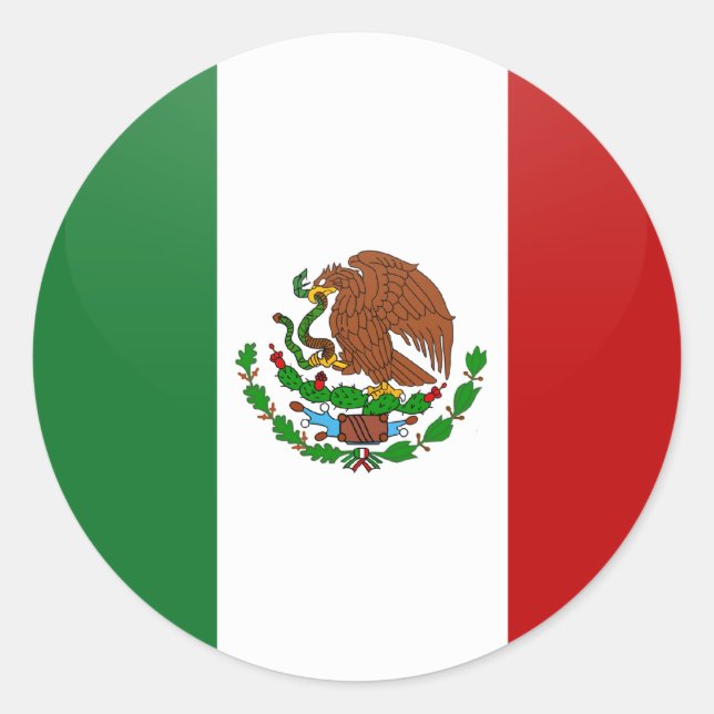 Mexiko-Qualitätsflaggenkreislauf Runder Aufkleber (Vorderseite)