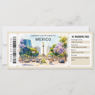 Mexiko-Reise-Boarding-Pass-Ticket Einladung