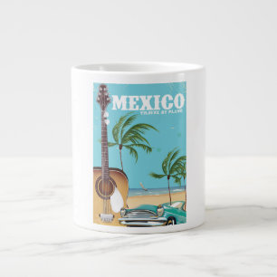 Mexiko - Reise mit dem Flugzeug Reiseplakat Jumbo-Tasse