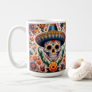Mexiko Reise Vintage Retro Zucker-Schädel Kaffeetasse