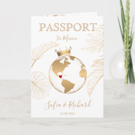 Mexiko - Reisepass für Hochzeiten - Weltkarte Einladung
