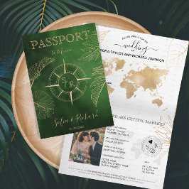 Mexiko - Reisepass für Hochzeiten - Weltkarte Einladung