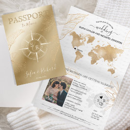 Mexiko - Reisepass für Hochzeiten - Weltkarte Einladung