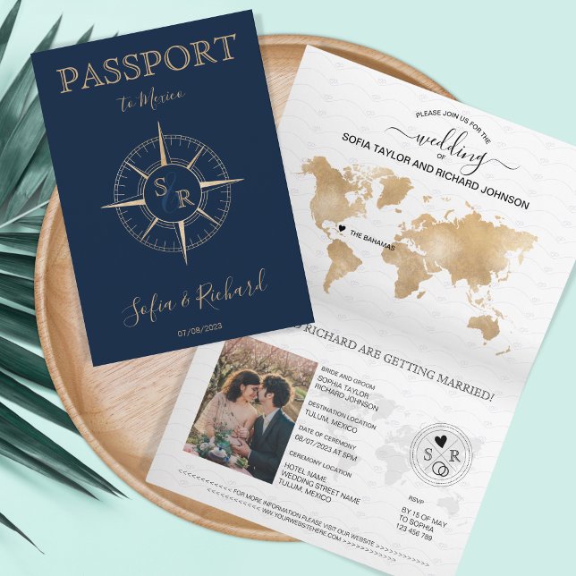 Mexiko - Reisepass für Hochzeiten - Weltkarte Einladung (Von Creator hochgeladen)