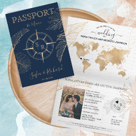 Mexiko - Reisepass für Hochzeiten - Weltkarte Einladung