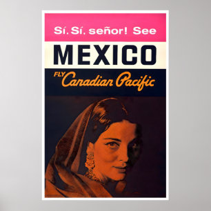 Mexiko-Reiseplakat Canadian Pacific Art Mexikanisc Poster