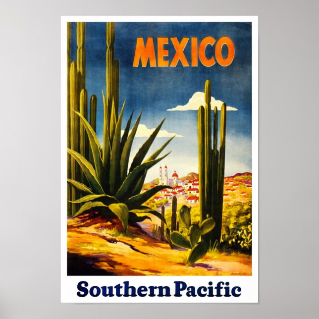 Mexiko-Reiseplakat im Retro-Stil Poster (Vorne)