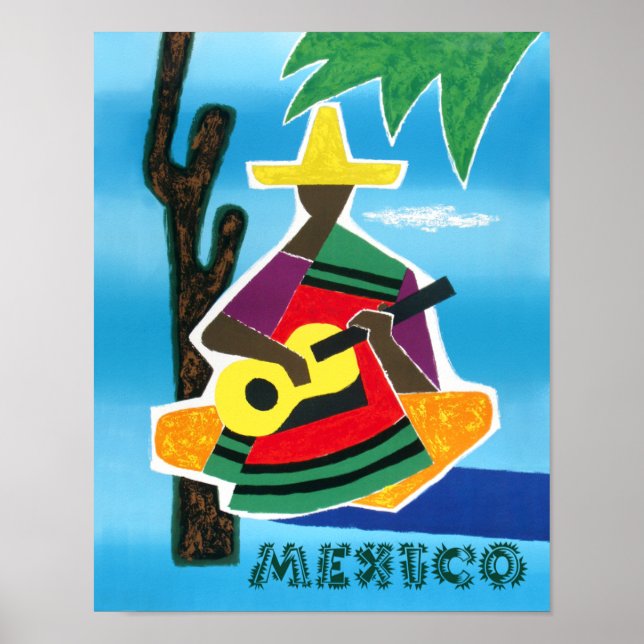 Mexiko Reiseplakat. Poster (Vorne)