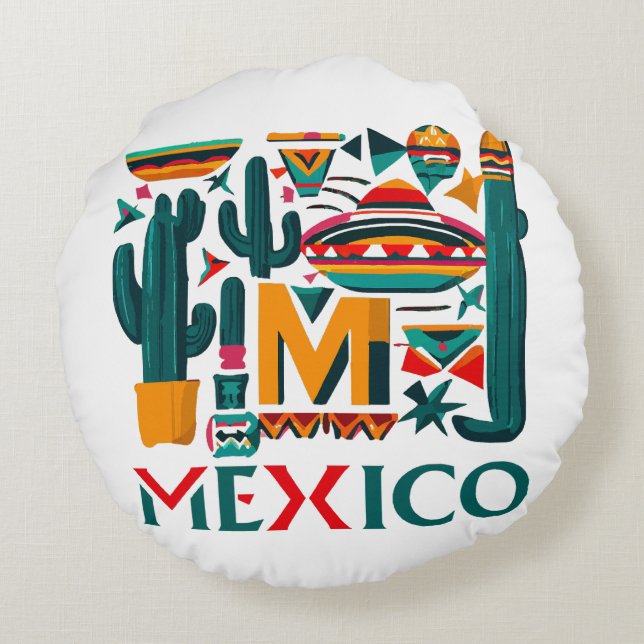 MEXIKO RUNDES KISSEN (Rückseite)