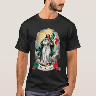 Mexiko San Judas Tadeo hält mexikanische Flagge Ka T-Shirt