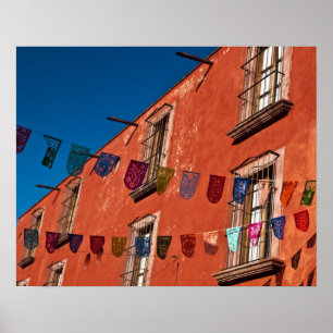 Mexiko, San Miguel de Allende. Farbige Banner Poster