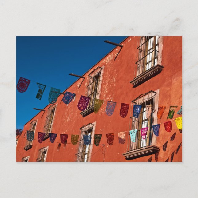 Mexiko, San Miguel de Allende. Farbige Banner Postkarte (Vorderseite)