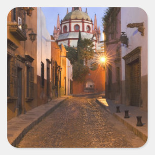 Mexiko, San Miguel de Allende. Früher Morgen Quadratischer Aufkleber