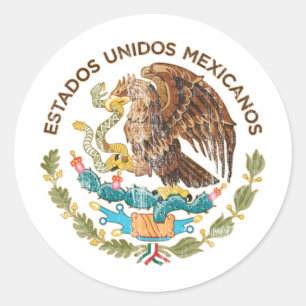 Mexiko - Siegel der estados unidos mexicanos Runder Aufkleber