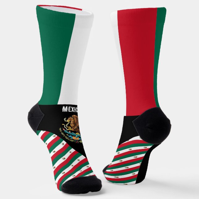 Mexiko Socken, mexikanische Flaggen / Sport Socken (Gewinkelt)