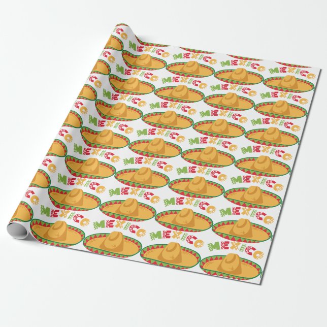 Mexiko Sombrero Geschenkpapier (Ungerollt)