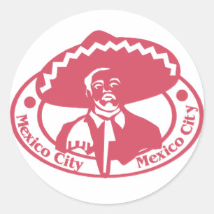 Mexiko-Stadt-Briefmarke Runder Aufkleber