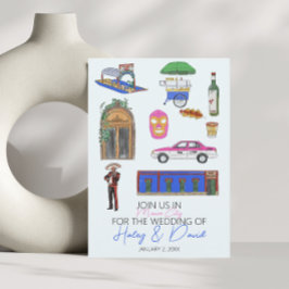 Mexiko Stadt Hochzeit Wasserfarbe Save The Date