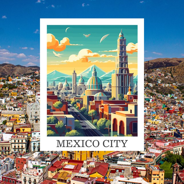 Mexiko-Stadt, Mexiko: Reisen Vintag Postkarte (Mexico City Travel Postcard)
