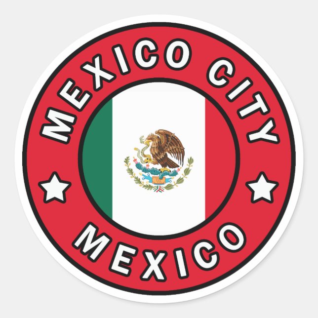 Mexiko-Stadt Runder Aufkleber (Vorderseite)