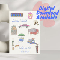 Mexiko-Stadt Save the Date mit Zeichnungen