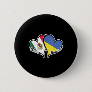 Mexiko Ukraine Flaggenherz Halb Mexikaner Hälfte Button