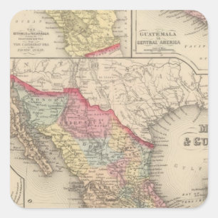 Mexiko und Guatemala 4 Quadratischer Aufkleber