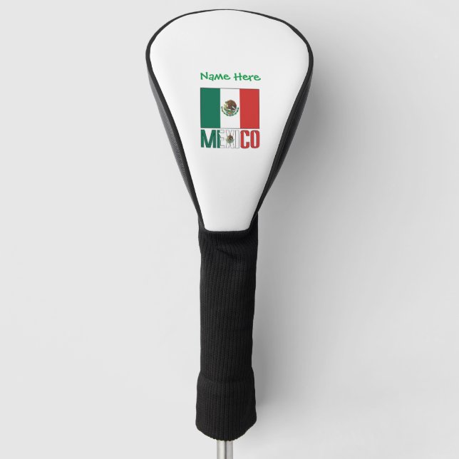 Mexiko und Mexiko: Grüne Persönlichkeit der Flagge Golf Headcover (Vorderseite)