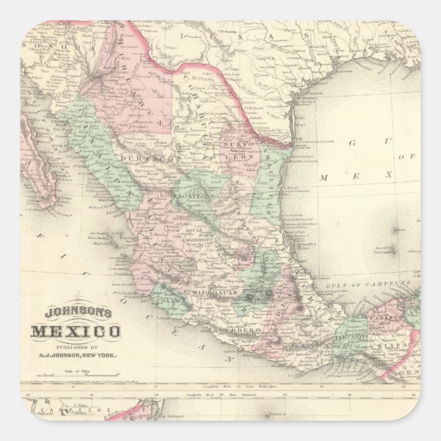 Mexiko und Mittelamerika 2 Quadratischer Aufkleber (Vorderseite)