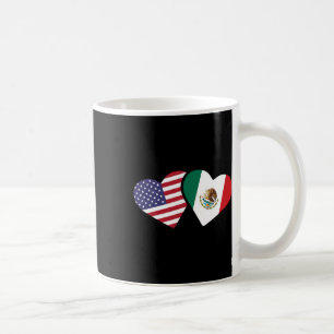 Mexiko USA-Flaggen-T-Shirt Herz mexikanisch-amerik Kaffeetasse