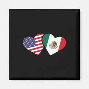 Mexiko USA-Flaggen-T-Shirt Herz mexikanisch amerik Magnet