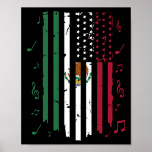 Mexiko USA Flaggenpatriot mexikanische Flagge Amer Poster