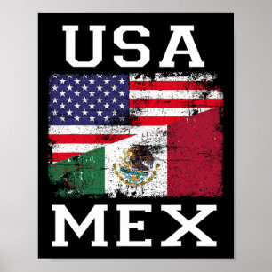 Mexiko USA Flaggenpatriot mexikanische Flagge Amer Poster