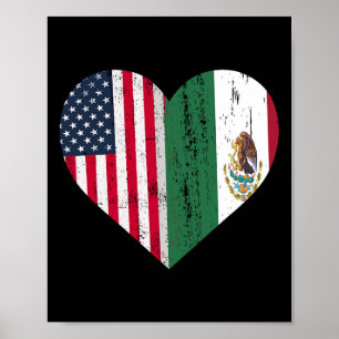 Mexiko USA Flaggenpatriot mexikanische Flagge Amer Poster