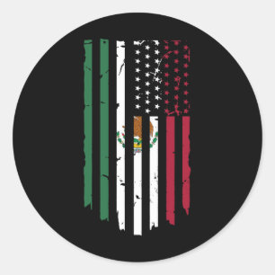 Mexiko USA Flaggenpatriot mexikanische Flagge Amer Runder Aufkleber