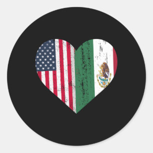 Mexiko USA Flaggenpatriot mexikanische Flagge Amer Runder Aufkleber