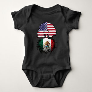 Mexiko USA Tree Roots Flag Baby Strampler