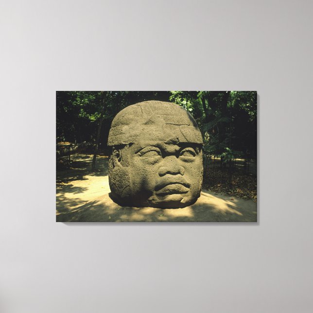 Mexiko, Villahermosa, riesiger Olmec-Kopf, La Vent Leinwanddruck (Vorderseite)