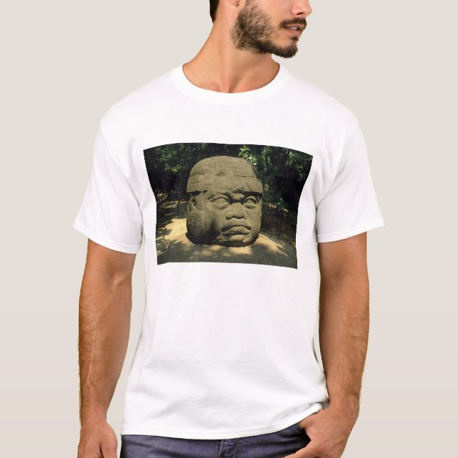Mexiko, Villahermosa, riesiger Olmec-Kopf, La Vent T-Shirt (Vorderseite)