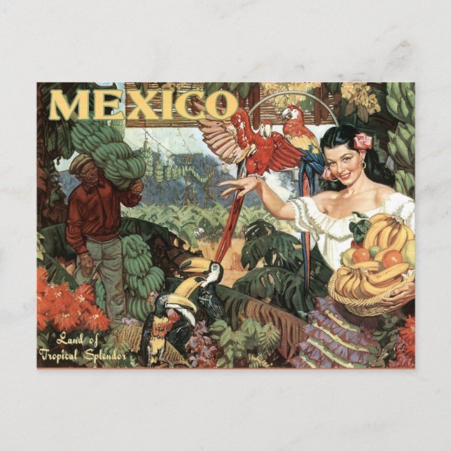 Mexiko Vintage Reise Postkarte (Vorderseite)