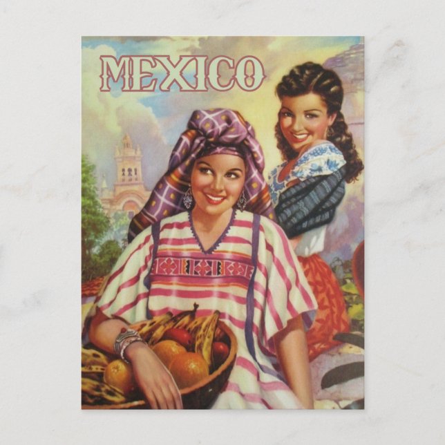 Mexiko Vintage Reise Postkarte (Vorderseite)