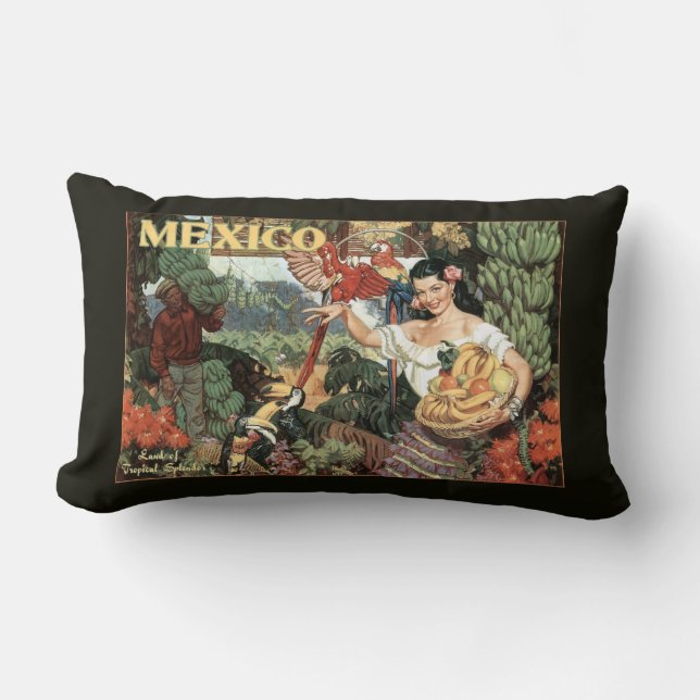 Mexiko Vintage Reise werfen Kissen (Vorderseite)
