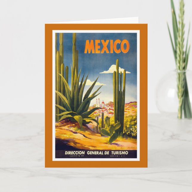 "Mexiko" Vintage Travel Poster Karte (Vorderseite)