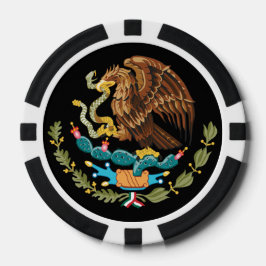Mexiko-Wappen Adlerschlange und Kakteen Pokerchips