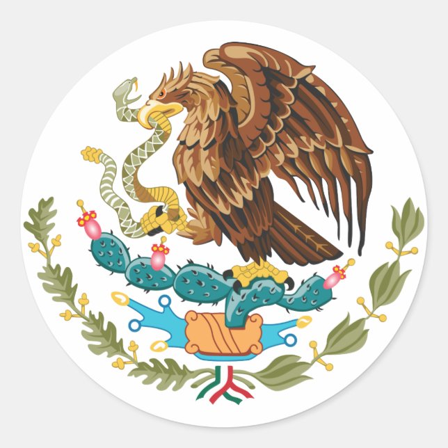 Mexiko-Wappen-Aufkleber Runder Aufkleber (Vorderseite)