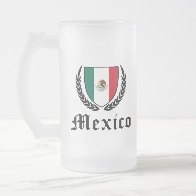Mexiko-Wappen Mattglas Bierglas (Links)
